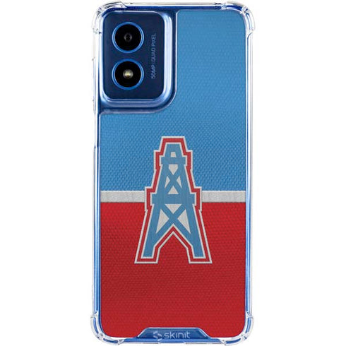 NFL Houston Oilers Vintage Moto G 5G (2024) Clear Case