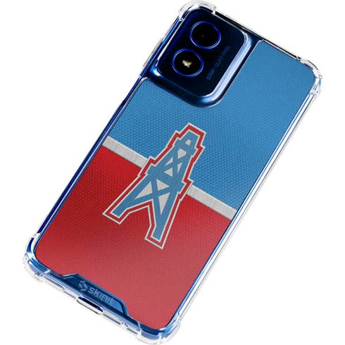 NFL Houston Oilers Vintage Moto G 5G (2024) Clear Case