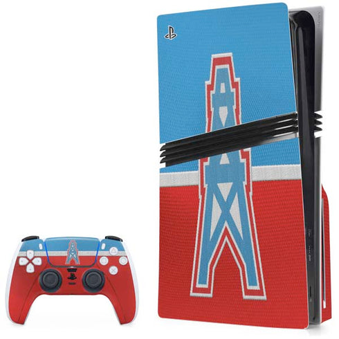 NFL Houston Oilers Vintage PS5 Pro Disk Bundle Skin