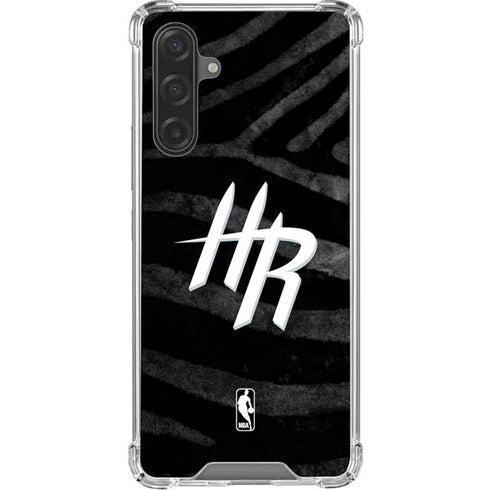 NBA Houston Rockets Black Animal Print Galaxy A17 Clear Case