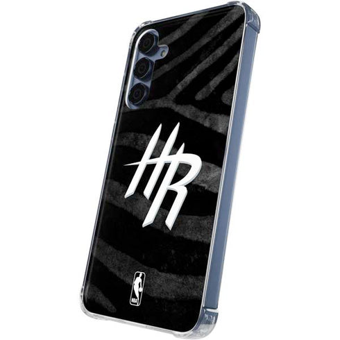 NBA Houston Rockets Black Animal Print Galaxy A55 5G Clear Case