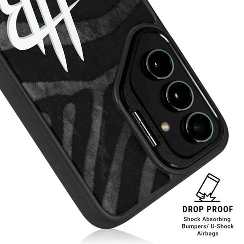 NBA Houston Rockets Black Animal Print Galaxy S24 FE Kickstand Case