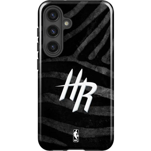 NBA Houston Rockets Black Animal Print Galaxy S25 Impact Case
