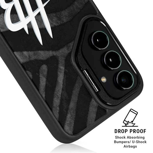 NBA Houston Rockets Black Animal Print Galaxy S24 Plus Kickstand Case