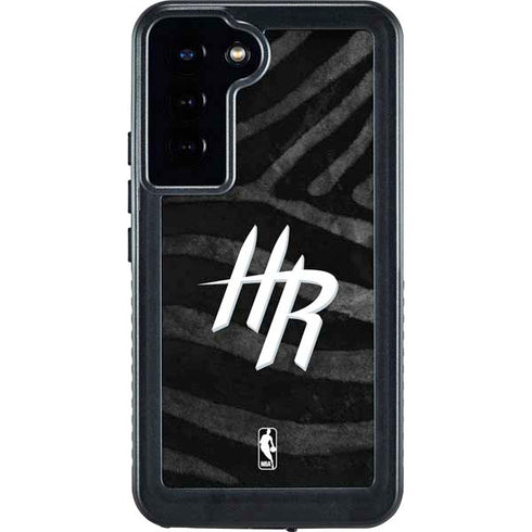 NBA Houston Rockets Black Animal Print Galaxy S24 Plus Waterproof Case