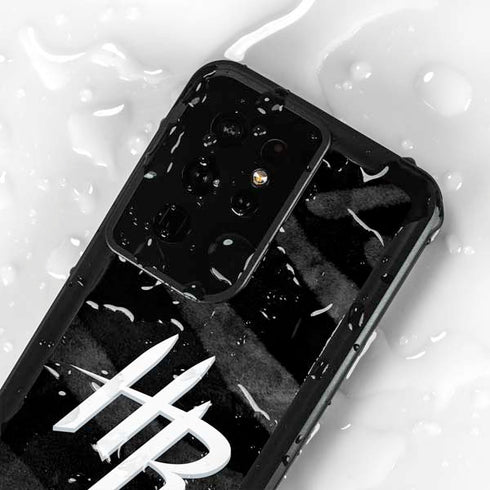 NBA Houston Rockets Black Animal Print Galaxy S24 Ultra Waterproof Case