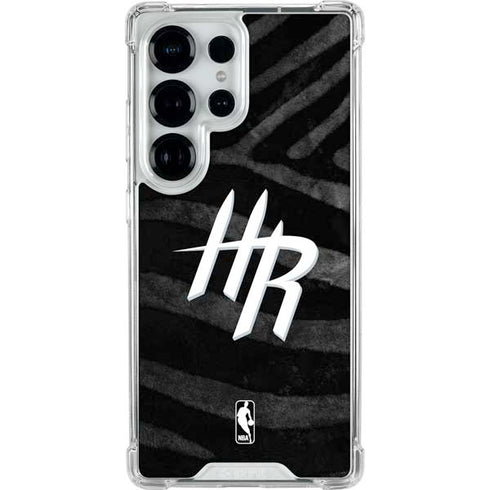 NBA Houston Rockets Black Animal Print Galaxy S26 Ultra Clear Case
