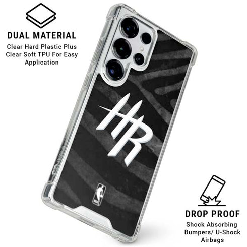 NBA Houston Rockets Black Animal Print Galaxy S26 Ultra Clear Case