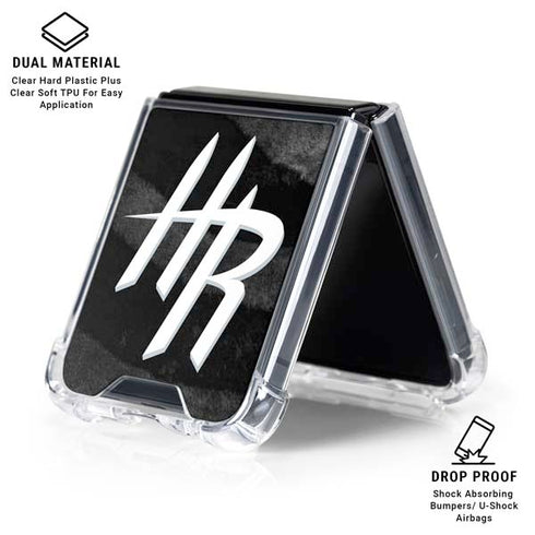 NBA Houston Rockets Black Animal Print Galaxy Z Flip6 Clear Case