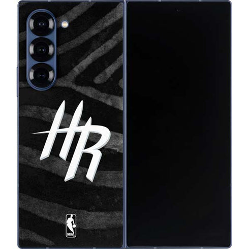 NBA Houston Rockets Black Animal Print Galaxy Z Fold6 Skin