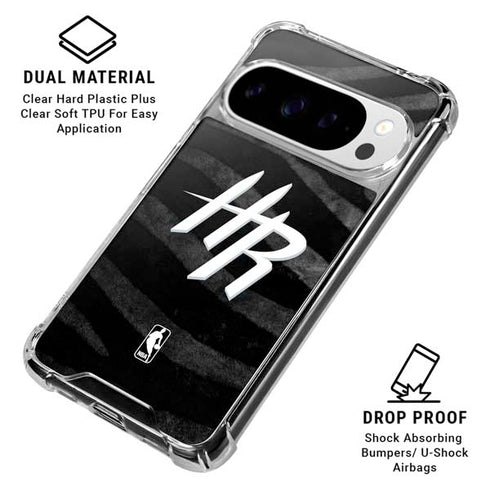 NBA Houston Rockets Black Animal Print Google Pixel 10 Pro XL Clear Case