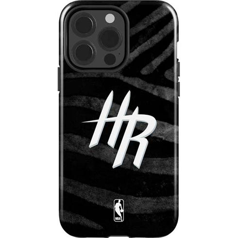 NBA Houston Rockets Black Animal Print iPhone 15 Pro Impact Case