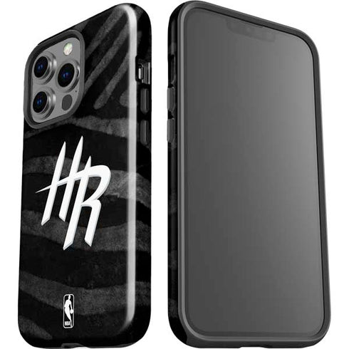 NBA Houston Rockets Black Animal Print iPhone 15 Pro Impact Case
