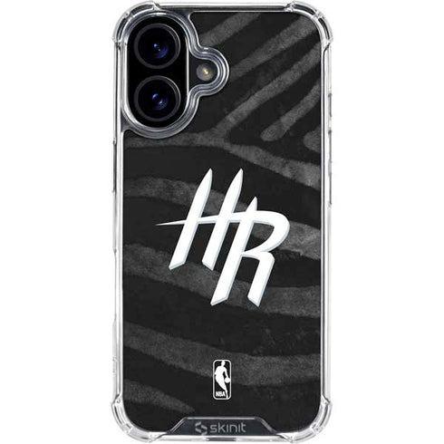 NBA Houston Rockets Black Animal Print iPhone 16 Clear Case