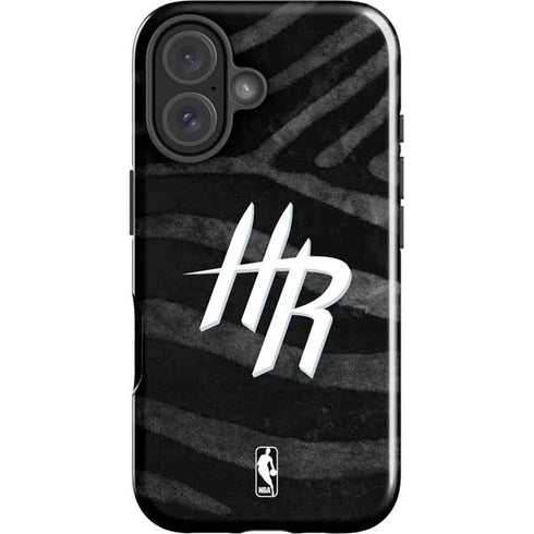 NBA Houston Rockets Black Animal Print iPhone 16 Impact Case