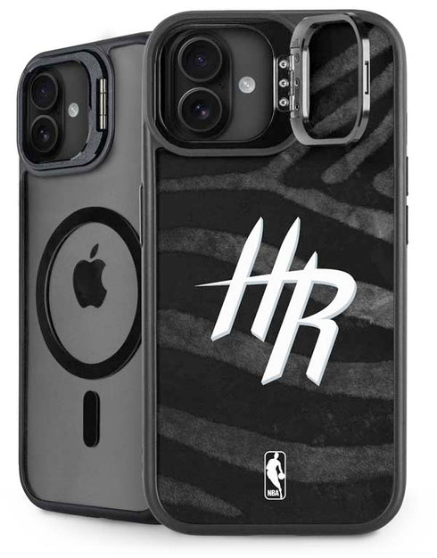 NBA Houston Rockets Black Animal Print iPhone 16 Kickstand Case