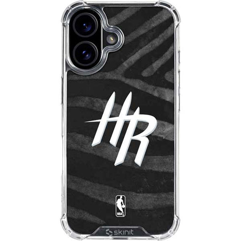NBA Houston Rockets Black Animal Print iPhone 16 Plus Clear Case