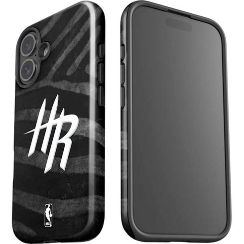 NBA Houston Rockets Black Animal Print iPhone 16 Plus Impact Case
