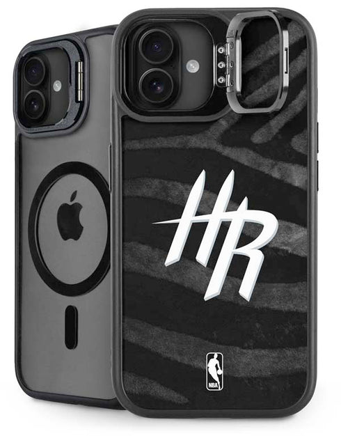 NBA Houston Rockets Black Animal Print iPhone 16 Plus Kickstand Case