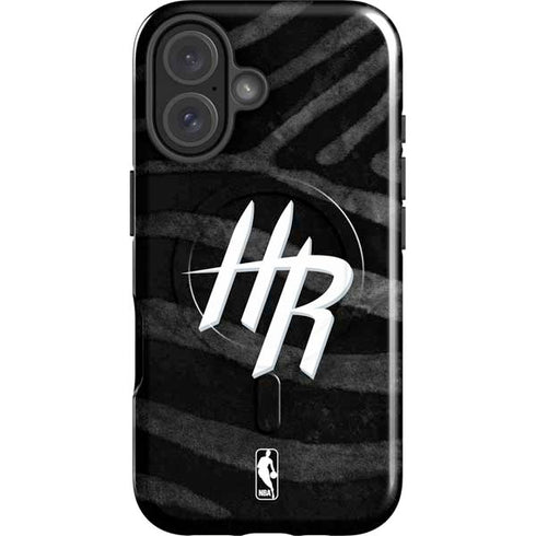 NBA Houston Rockets Black Animal Print iPhone 16 Plus Magsafe Impact Case