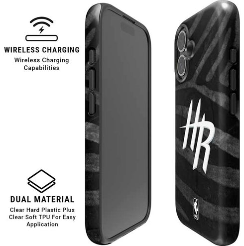 NBA Houston Rockets Black Animal Print iPhone 16 Plus Magsafe Impact Case