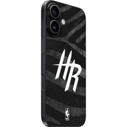 NBA Houston Rockets Black Animal Print iPhone 16 Plus Skin