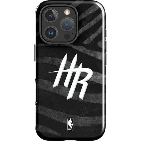 NBA Houston Rockets Black Animal Print iPhone 16 Pro Impact Case