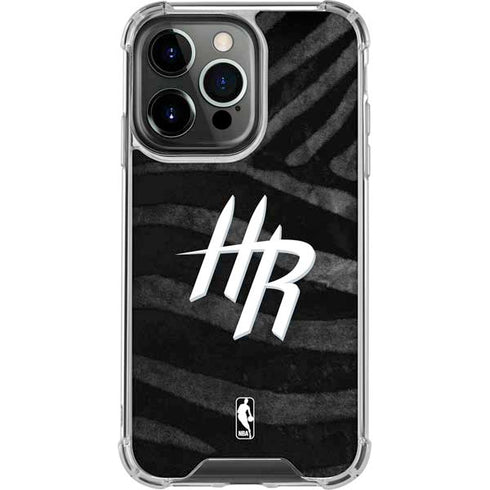 NBA Houston Rockets Black Animal Print iPhone 16 Pro Max Clear Case