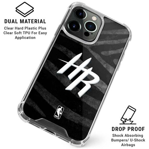 NBA Houston Rockets Black Animal Print iPhone 16 Pro Max Clear Case