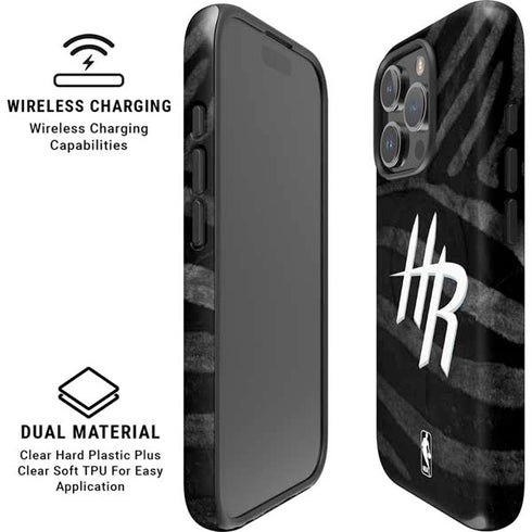 NBA Houston Rockets Black Animal Print iPhone 16 Pro Max Magsafe Impact Case