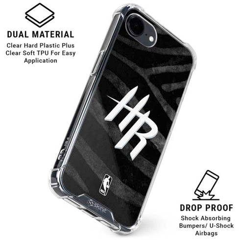 NBA Houston Rockets Black Animal Print iPhone 16e Clear Case
