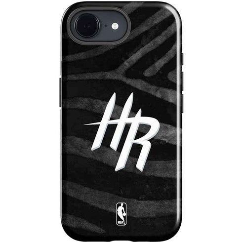 NBA Houston Rockets Black Animal Print iPhone 16e Impact Case