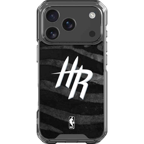 NBA Houston Rockets Black Animal Print iPhone 18 Pro Clear Case