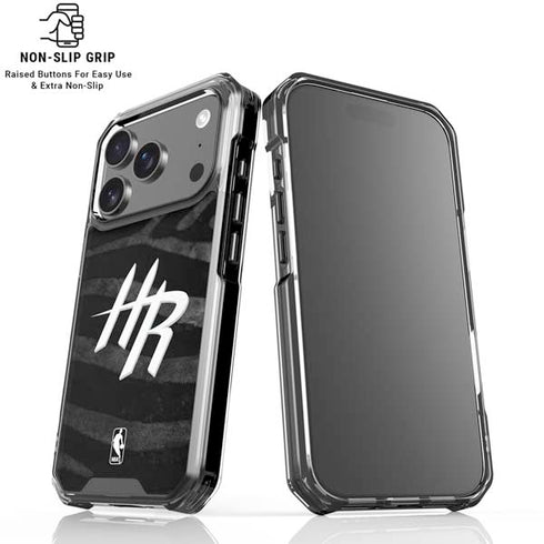 NBA Houston Rockets Black Animal Print iPhone 18 Pro Clear Case