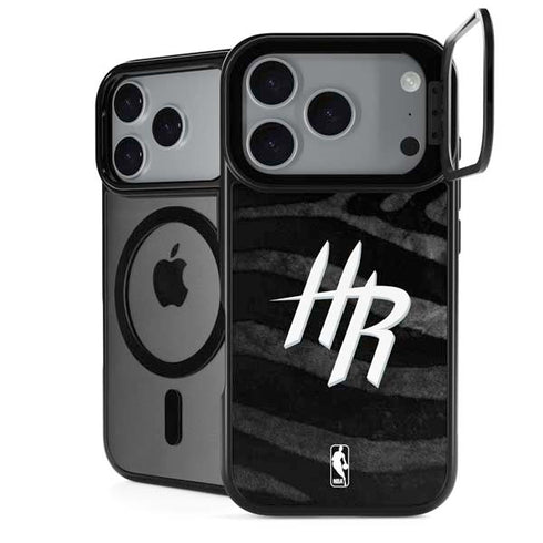 NBA Houston Rockets Black Animal Print iPhone 18 Pro Kickstand Case