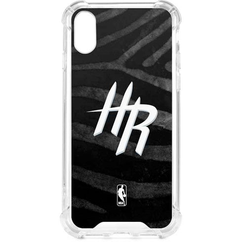 NBA Houston Rockets Black Animal Print iPhone XS Clear Case