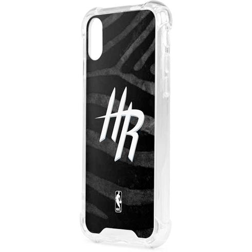 NBA Houston Rockets Black Animal Print iPhone XS Clear Case