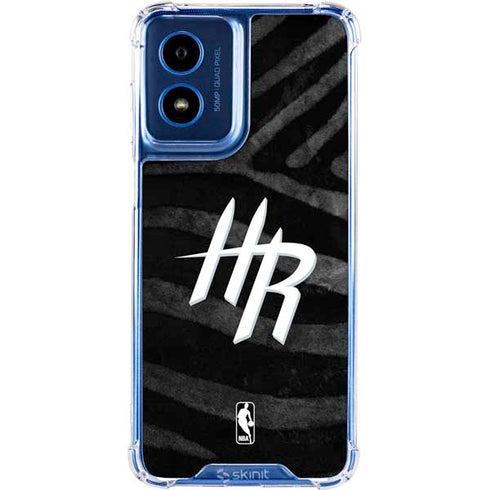 NBA Houston Rockets Black Animal Print Moto G Play 4G (2024) Clear Case