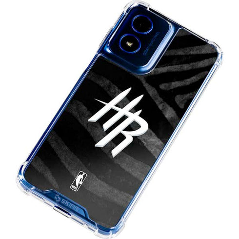 NBA Houston Rockets Black Animal Print Moto G Play 4G (2024) Clear Case