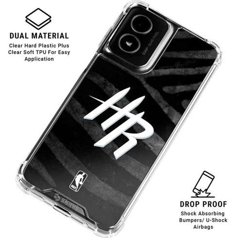 NBA Houston Rockets Black Animal Print Moto G Power 5G (2024) Clear Case