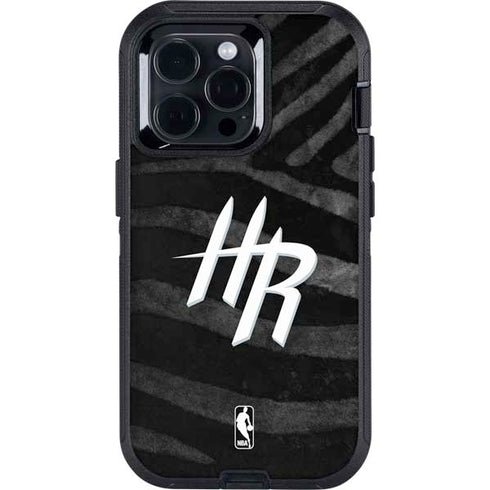 NBA Houston Rockets Black Animal Print Otterbox Defender iPhone Skin