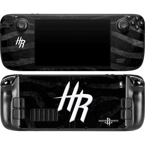 NBA Houston Rockets Black Animal Print Steam Deck Handheld Gaming Computer OLED Skin