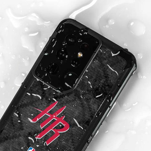 NBA Houston Rockets Dark Rust Galaxy S24 Ultra Waterproof Case