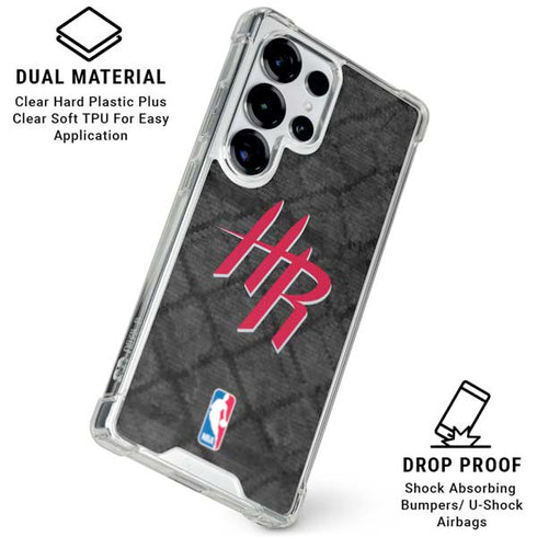 NBA Houston Rockets Dark Rust Galaxy S26 Ultra Clear Case