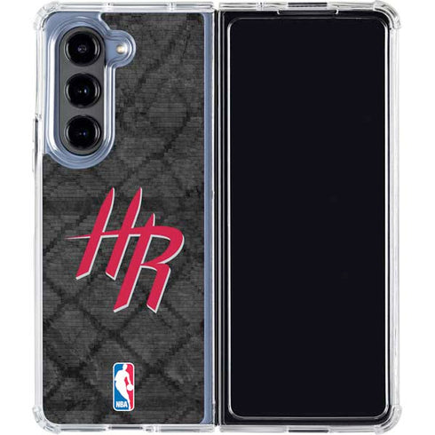 NBA Houston Rockets Dark Rust Galaxy Z Fold5 5G Clear Case