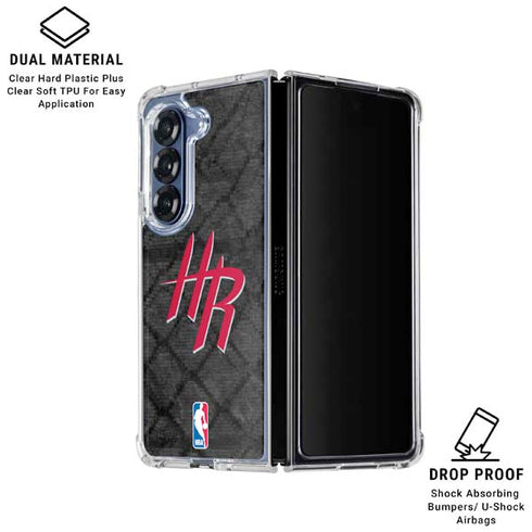 NBA Houston Rockets Dark Rust Galaxy Z Fold6 Clear Case