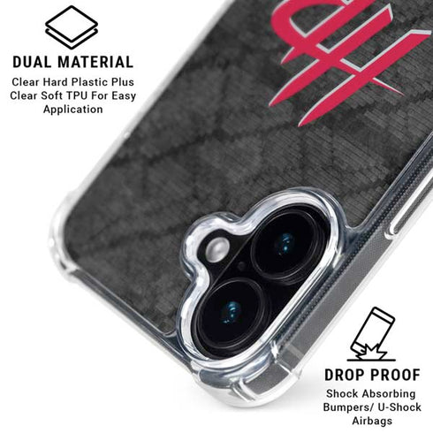 NBA Houston Rockets Dark Rust iPhone 16 Plus Clear Case