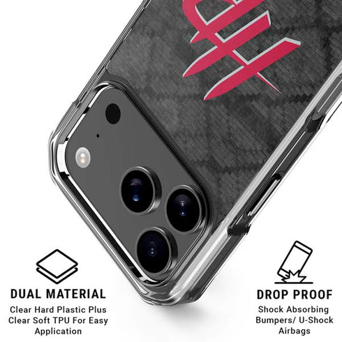 NBA Houston Rockets Dark Rust iPhone 18 Pro Clear Case