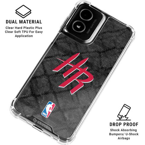 NBA Houston Rockets Dark Rust Moto G Power 5G (2024) Clear Case