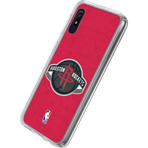 NBA Houston Rockets Distressed Galaxy A10e Clear Case